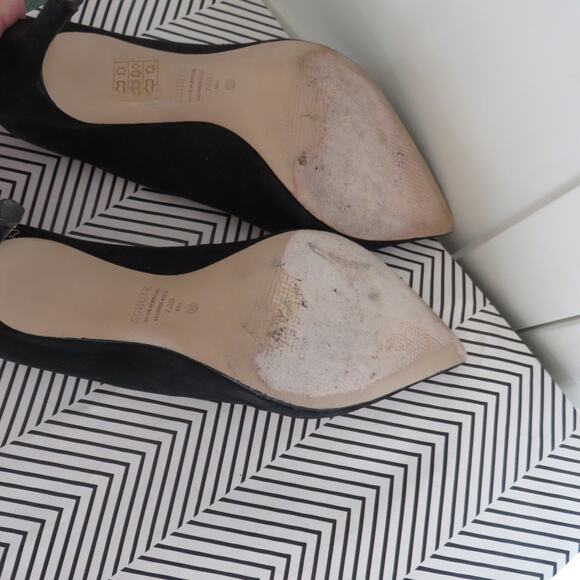 Schutz Lou Black Classic Suede Pump Stiletto Heel 7.5 Women's - Picture 7 of 9